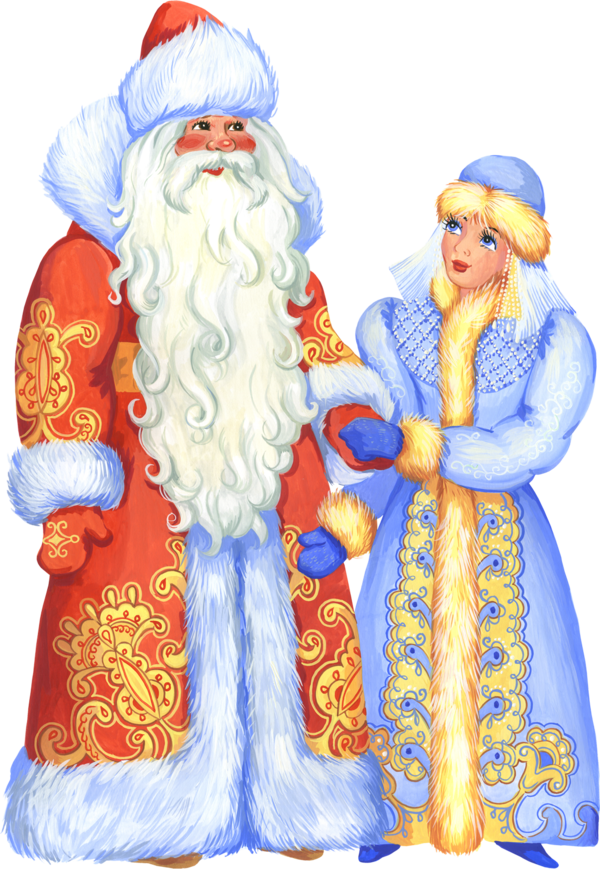 Transparent Snegurochka Ded Moroz New Year Santa Claus Christmas for Christmas