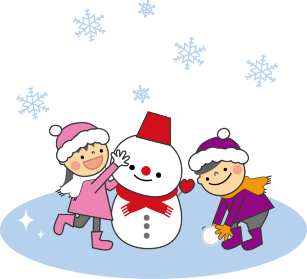 Transparent Snowman Snow Play Christmas Cartoon for Christmas