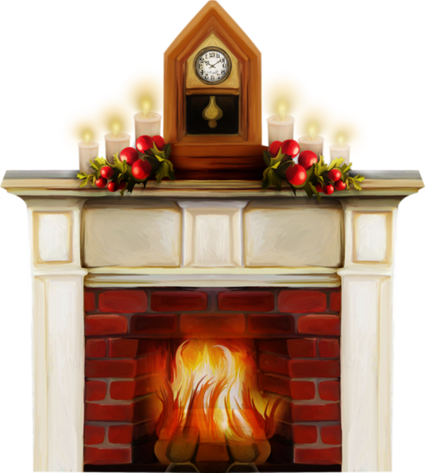 Transparent Santa Claus Fireplace Christmas Day Hearth for Christmas