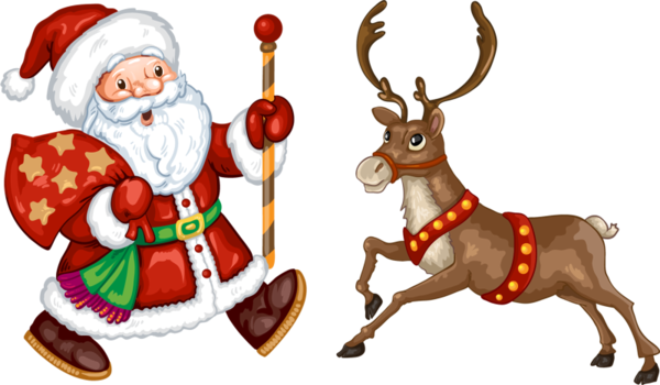 Transparent Ded Moroz Paper Reindeer Deer for Christmas