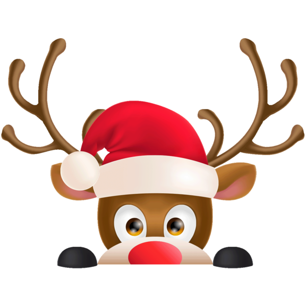 Transparent Reindeer Rudolph Santa Claus Deer for Christmas