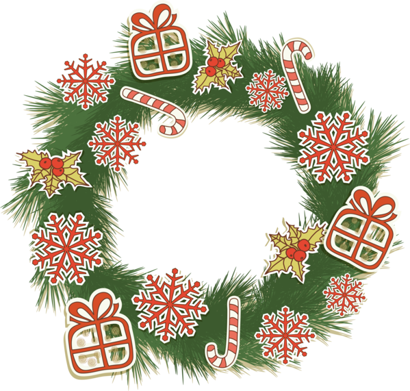 Transparent Paper Christmas Wreath Fir Pine Family for Christmas