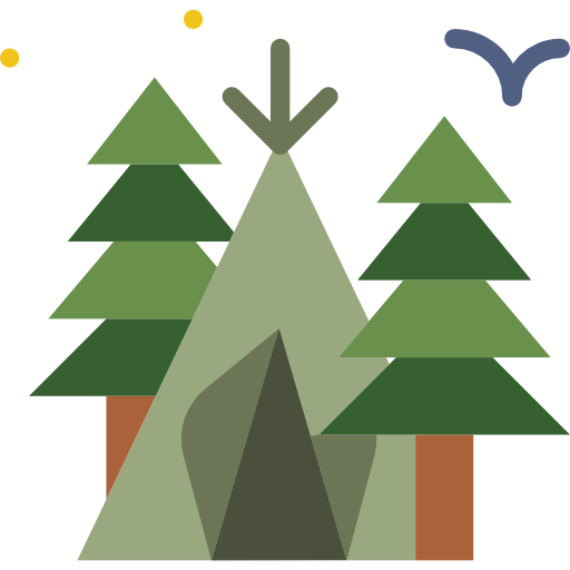 Transparent Camping Icon Design Christmas Tree Green for Christmas