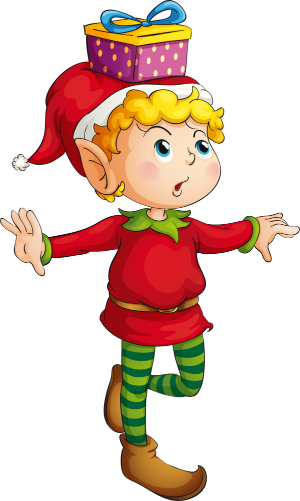 Transparent Santa Claus Elf Christmas Elf Cartoon Boy for Christmas