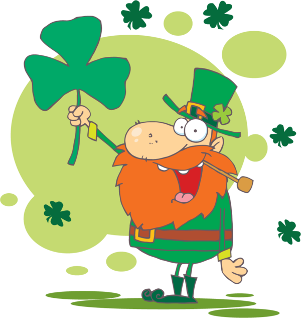 Transparent Leprechaun Shamrock Clover Green Leaf for St Patricks Day