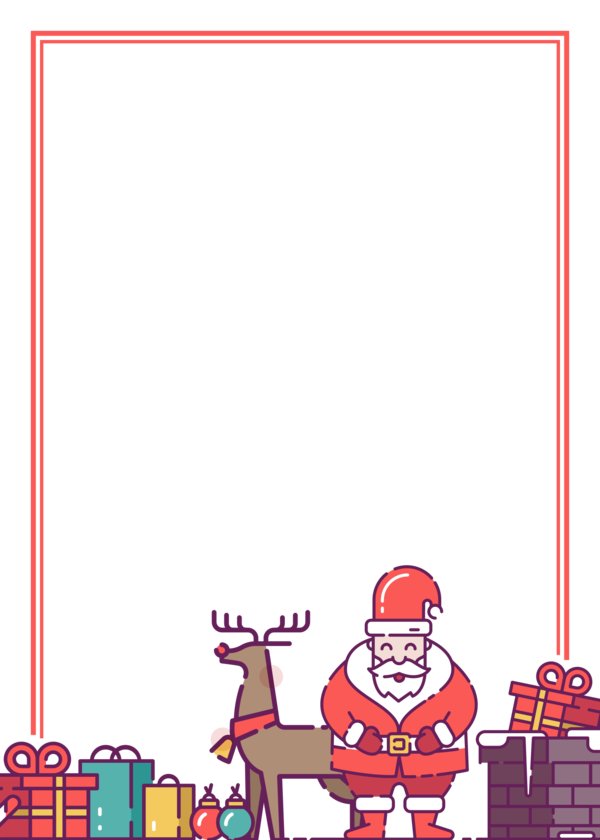 Transparent Santa Claus Reindeer Christmas Day Red Text for Christmas