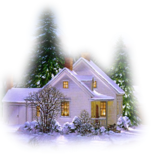 Transparent Christmas House Christmas Tree Fir Pine Family for Christmas