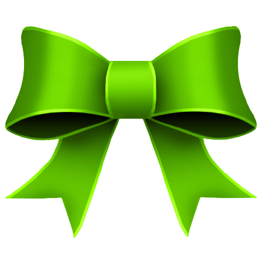 Transparent Christmas Ribbon Green Bow Tie for Christmas