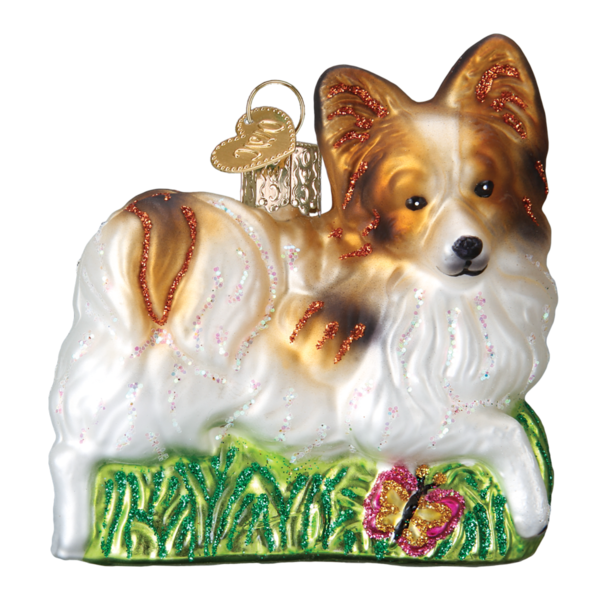 Transparent Christmas Ornament Christmas Papillon Dog Companion Dog for Christmas