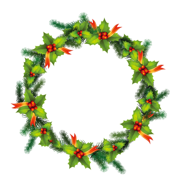 Transparent Christmas Wreath Advent Wreath Evergreen Pine Family for Christmas