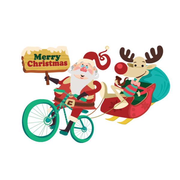 Transparent Santa Claus Mrs Claus Bicycle Vehicle for Christmas