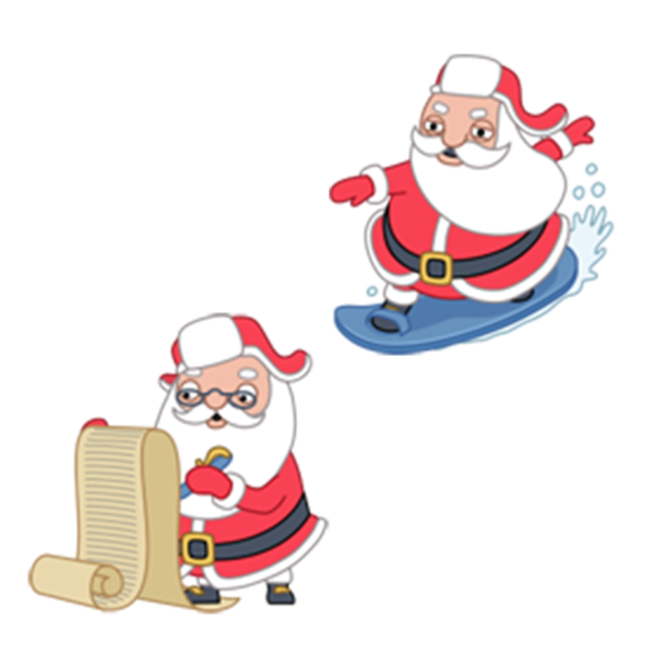 Transparent Santa Claus Surfing Christmas Christmas Decoration Christmas Ornament for Christmas