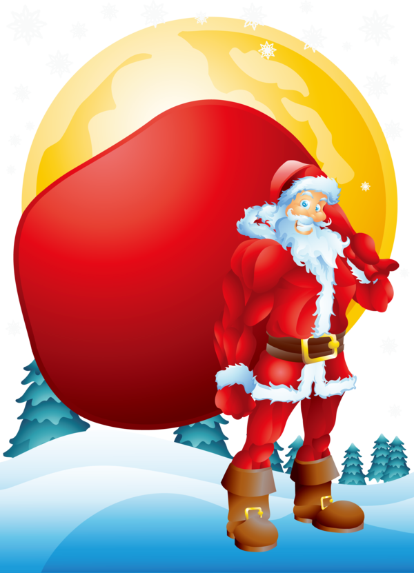 Transparent Santa Claus Muscle Cartoon Christmas Ornament for Christmas