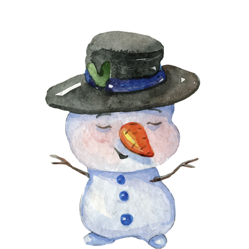 Transparent Snowman Watercolor Painting Christmas for Christmas