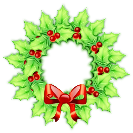 Transparent Christmas Day Wreath Mrs Claus Holly for Christmas