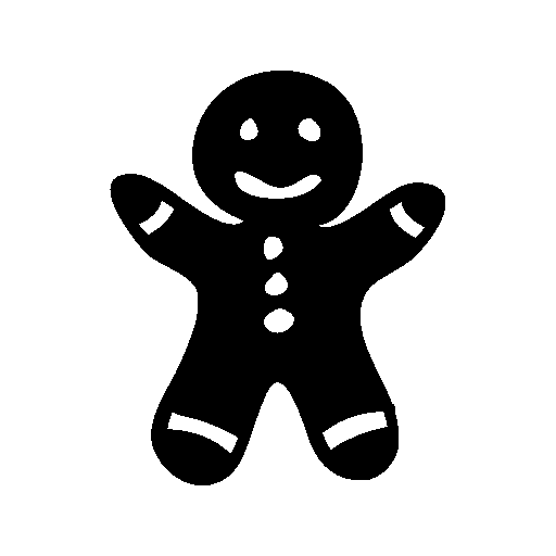 Transparent Christmas Christmas Cookie Gingerbread Man Silhouette Black for Christmas
