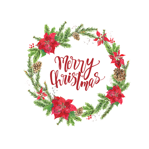 Transparent Christmas Wreath Floral Design Christmas Ornament Text for Christmas