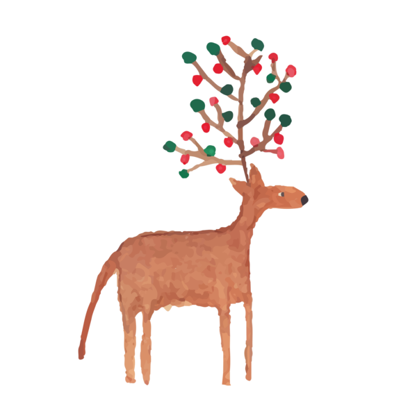 Transparent Deer Christmas Watercolor Painting Christmas Ornament for Christmas