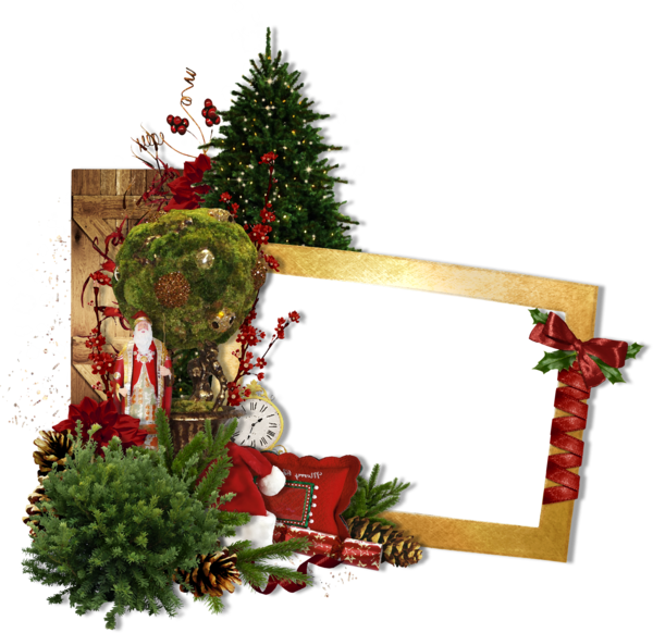 Transparent Christmas Picture Frames Photomontage Evergreen Fir for Christmas