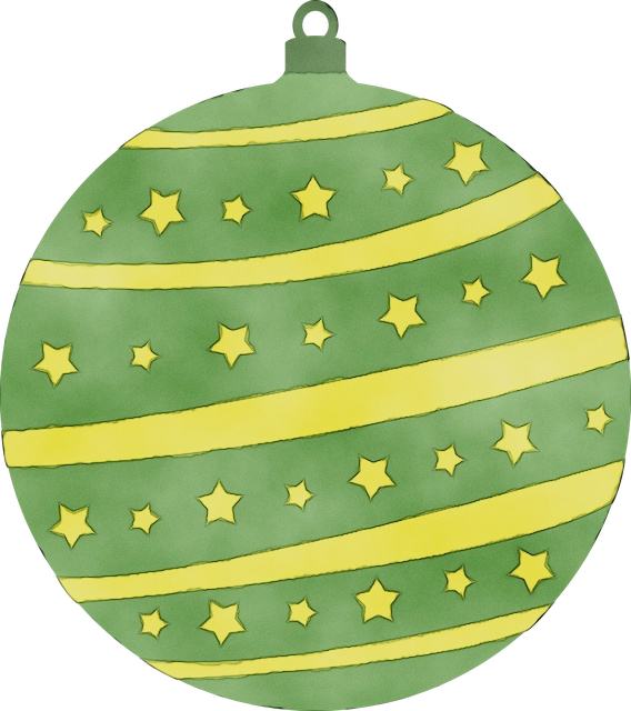 Transparent Green Yellow Christmas Ornament for Christmas
