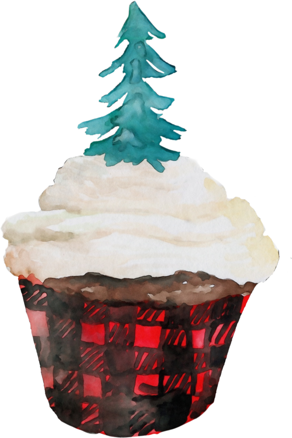 Transparent Baking Cup Christmas Tree Cupcake for Christmas