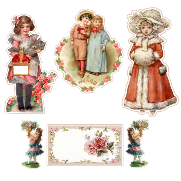 Transparent Child Sticker Scrapbooking Figurine Doll for Christmas