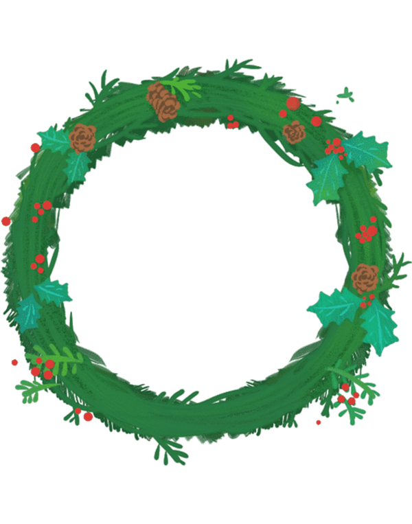 Transparent Wreath Christmas Christmas Ornament Fir Pine Family for Christmas