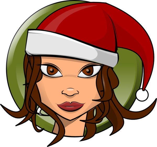 Transparent Santa Claus Santa Suit Female Christmas Facial Expression for Christmas