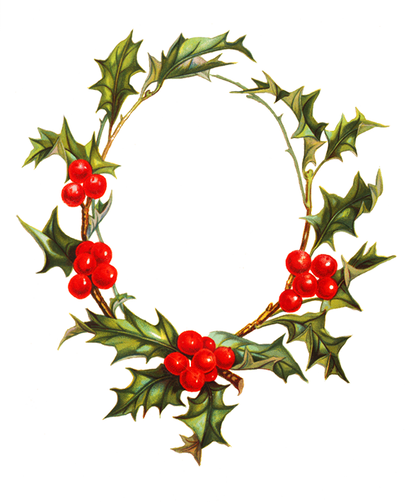 Transparent Borders And Frames Christmas Decoration Wreath Flower for Christmas