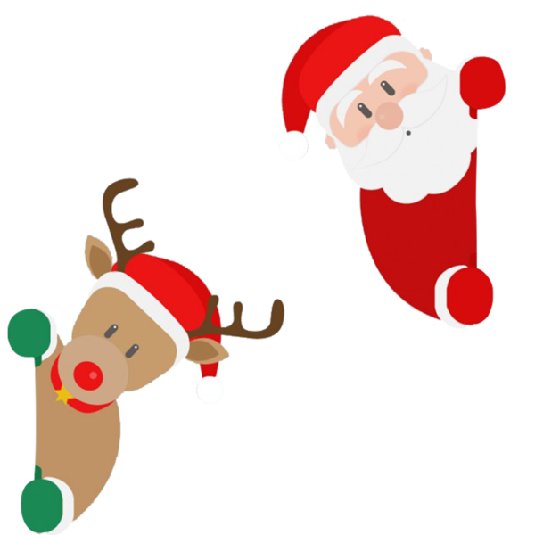 Transparent Rudolph Santa Claus Reindeer Cartoon for Christmas