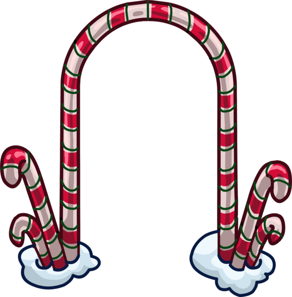 Transparent Club Penguin Candy Cane Candy Area for Christmas