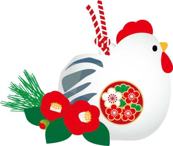 Transparent Rooster New Year Card Japanese New Year Chicken Christmas Ornament for Christmas