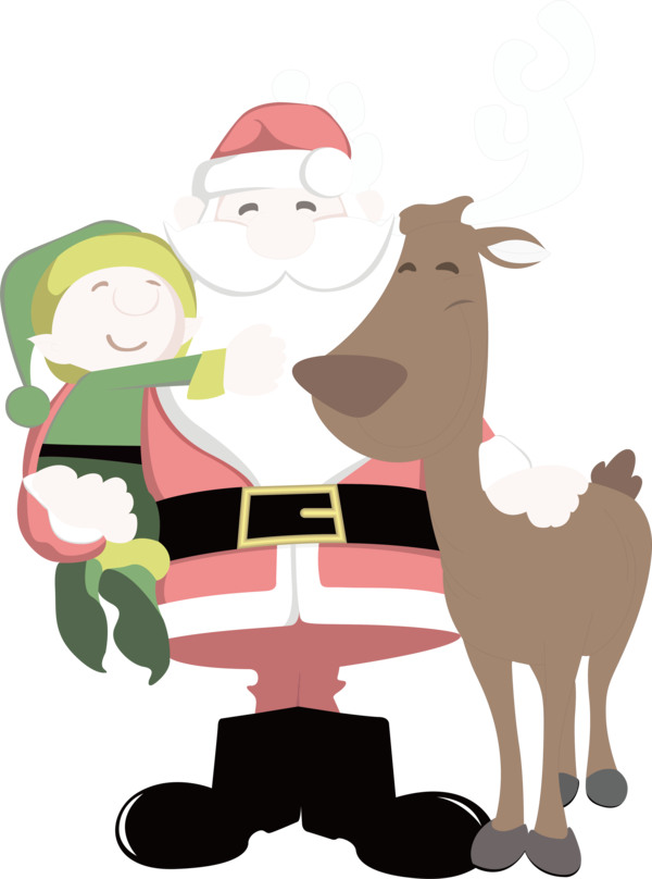 Transparent Santa Claus Reindeer Christmas Christmas Ornament Cartoon for Christmas