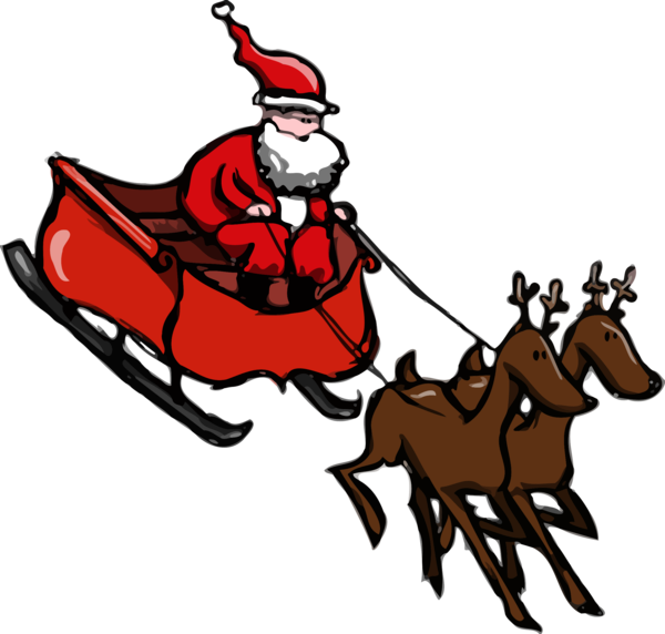 Transparent Santa Claus Visit From St Nicholas Reindeer Horse Deer for Christmas