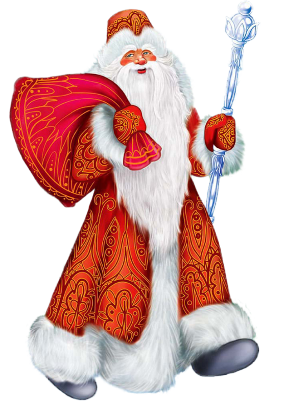 Transparent Ded Moroz Snegurochka Grandfather Santa Claus Christmas Ornament for Christmas
