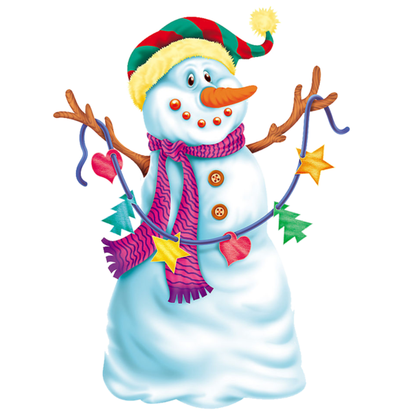 Transparent Snowman Drawing Scarf Christmas Ornament for Christmas