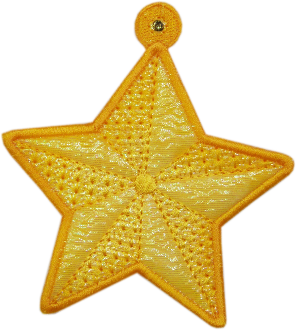 Transparent Symmetry Christmas Ornament Starfish Yellow for Christmas