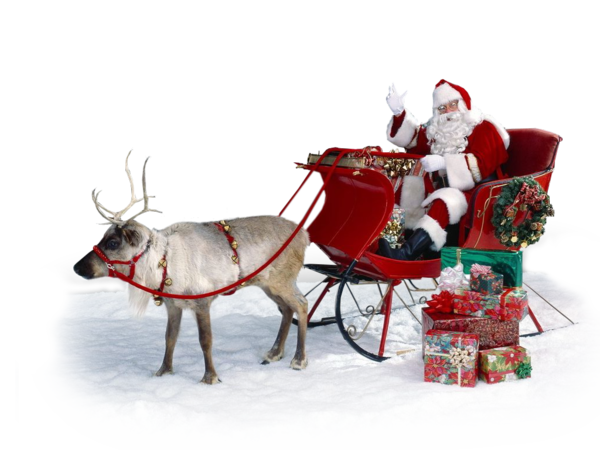 Transparent Santa Claus Reindeer Ded Moroz for Christmas