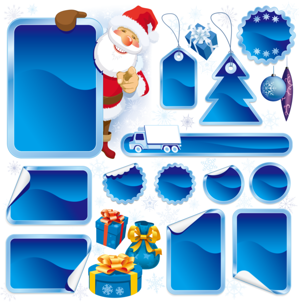 Transparent Christmas Sales Label Blue Technology for Christmas