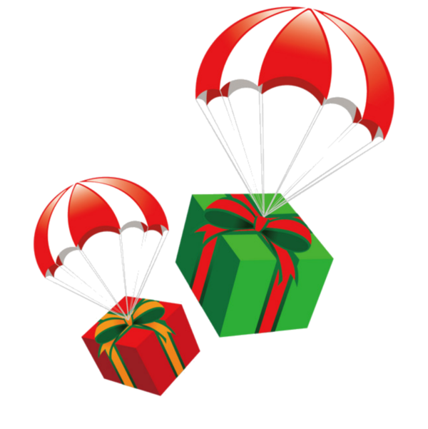 Transparent Santa Claus Christmas Day Gift Parachute Christmas for Christmas