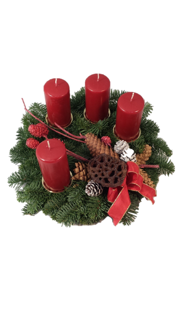 Transparent Christmas Decoration with Pine and Candles for Christmas