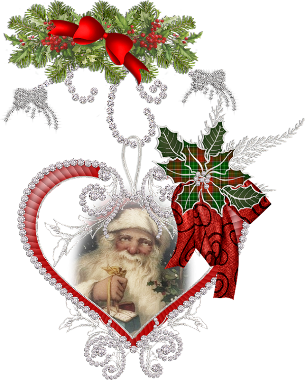 Transparent Pxe8re Noxebl Santa Claus Christmas Heart Christmas Ornament for Christmas