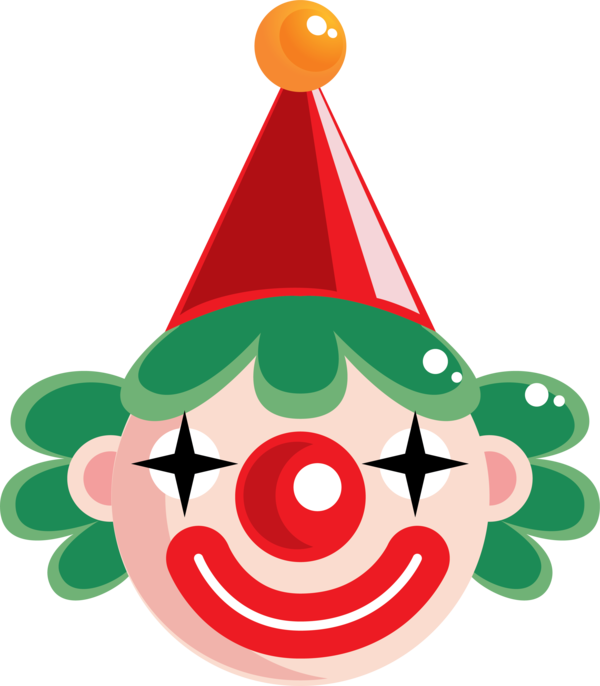 Transparent Clown Cartoon Drawing Christmas Ornament Party Hat for Christmas