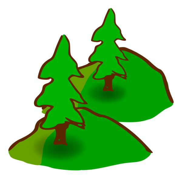 Transparent Drawing Landscape Silhouette Fir Pine Family for Christmas