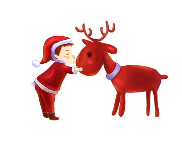 Transparent Christmas Day Santa Claus Poster Reindeer Deer for Christmas