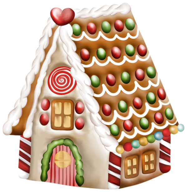 Transparent Gingerbread House Candy Cane Gumdrop Christmas Decoration Food for Christmas