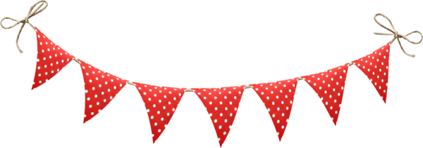 Transparent Christmas Bunting Flag Red for Christmas