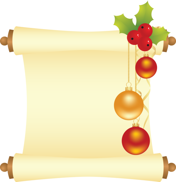 Transparent Paper Scroll Poster Christmas Ornament Food for Christmas