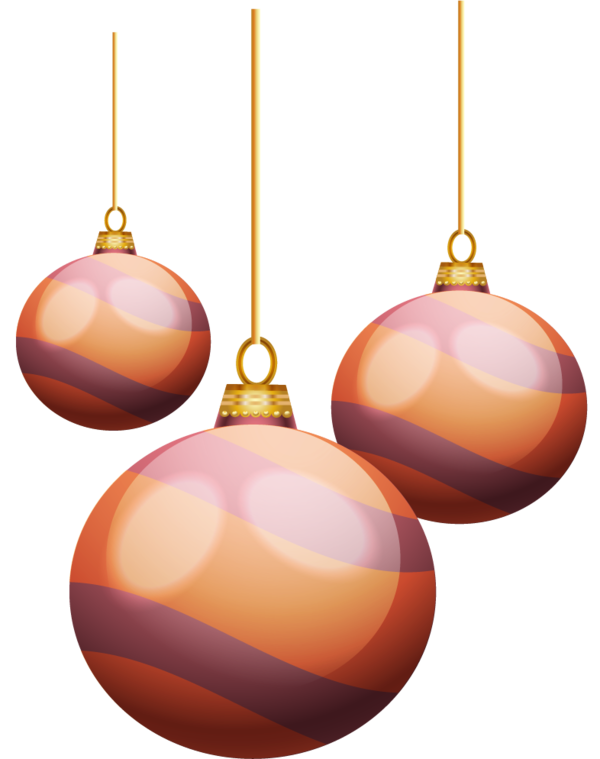 Transparent Christmas Ornament Orange Purple Peach for Christmas