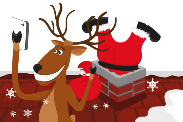 Transparent Reindeer Santa Claus Selfie Deer for Christmas